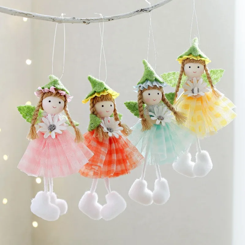 

2026 Easter Long Legs Flower Fairy Angel Elf Rabbit Dolls Home Hanging Ornaments Spring Easter Party Supplies Kids Birthday Gift