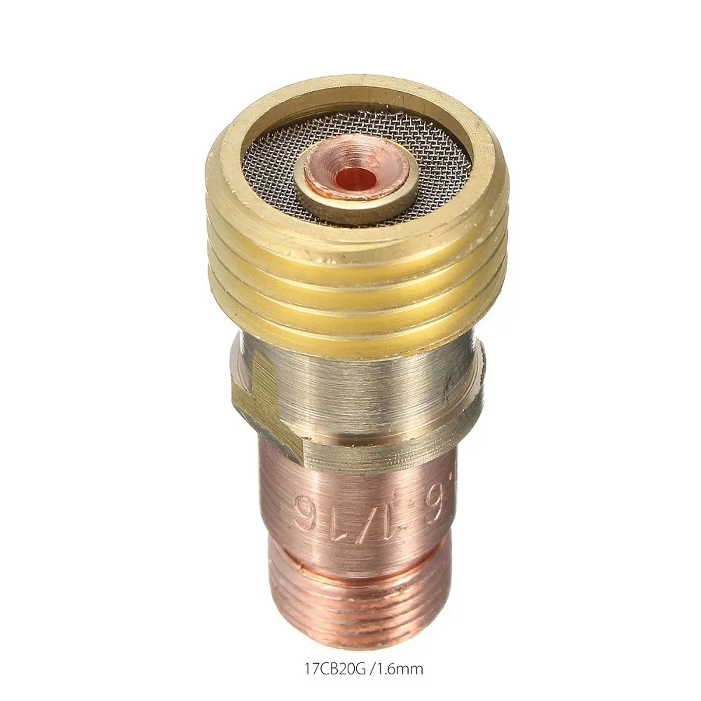 TIG 17GL-conector Lenz de lente de Gas con malla para PTA DB SR WP-17/18/26, accesorios de soldadura de antorcha, 14x28,1mm