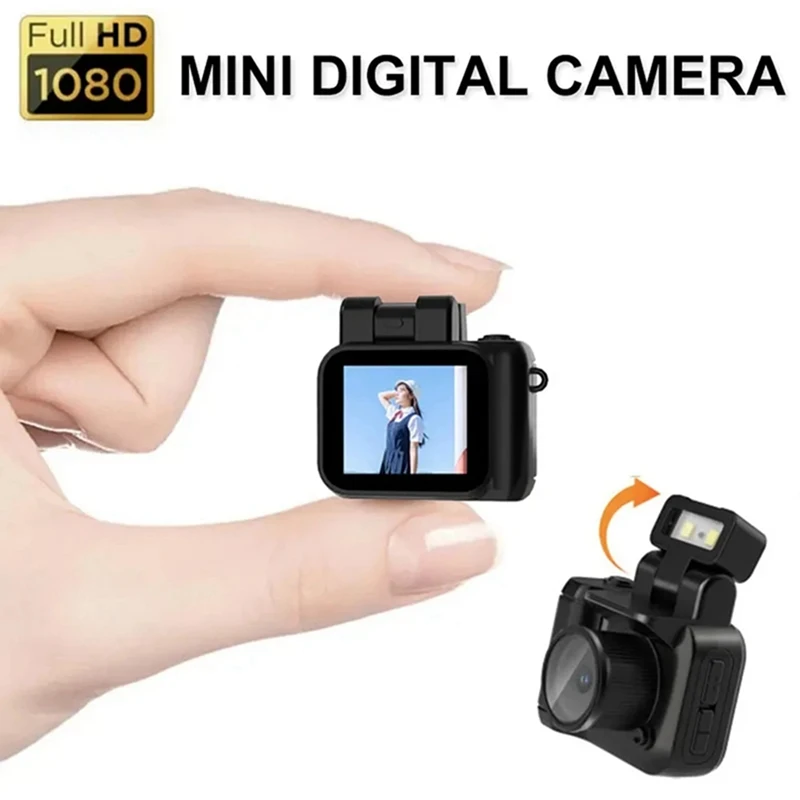 كاميرا SR-Mini SLR Style Cmos 64GB مع ضوء فلاش وقاعدة شحن مسجل فيديو محمول DV 1080P مع شاشة LCD