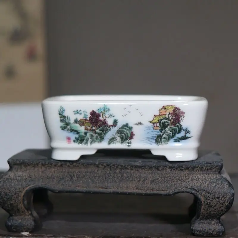 Fine Purple Sand Pot Bonsai Basin Rectangular Ceramic Basin Flowerpot