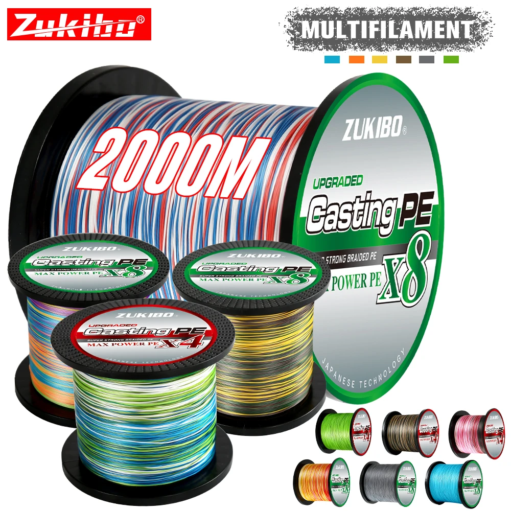 

2000M 500M Saltwater 8 Threads 4 Threads PE Fishing Line Braided 18-88LB Smooth Multifilament Super Durable Fishing Line Pesca