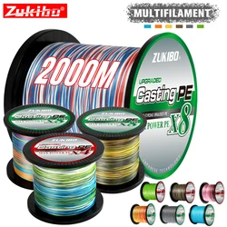 2000M 500M Saltwater 8 Threads 4 Threads PE Fishing Line Braided 18-88LB Smooth Multifilament Super Durable Fishing Line Pesca