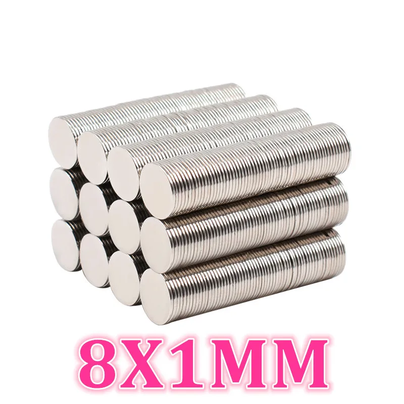 Dia8mm 500/1000pcs Small Mini Disc Round Powerful Neodymium Magnet Rare Earth Permanet Ndfeb Strong Magnets 8*10mm