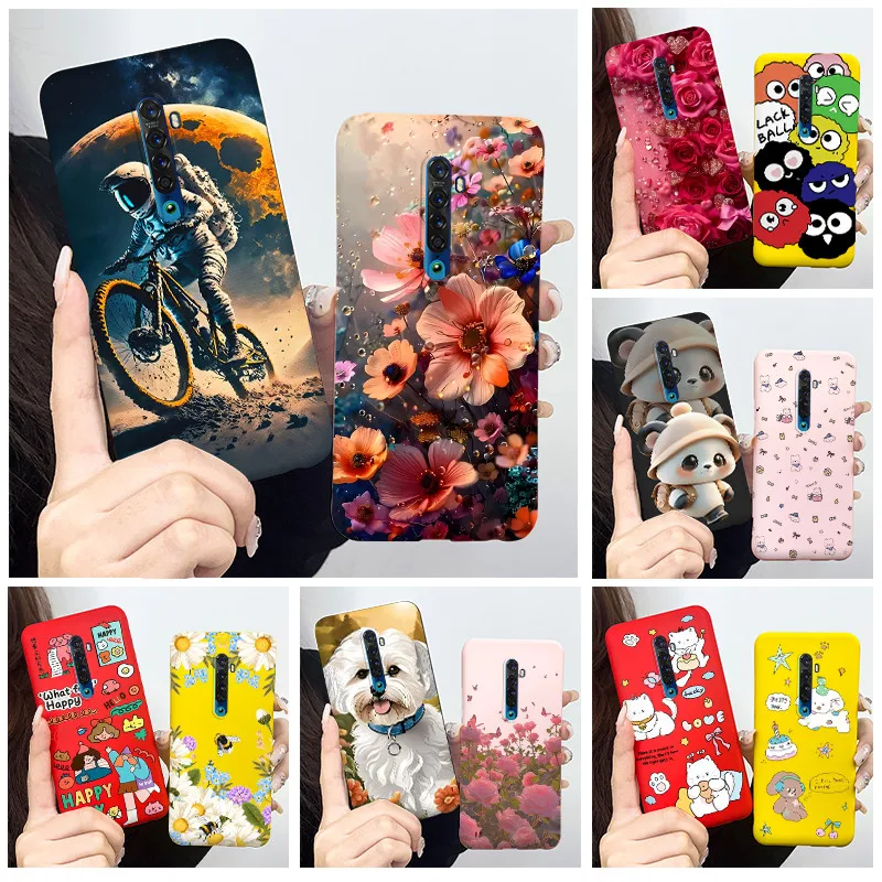 Para Oppo Reno 2 2F 2Z Funda Reno2F Reno2Z suave TPU Funda de silicona lindo astronauta Panda Funda de teléfono para Oppo Reno2 F Z Coque Funda