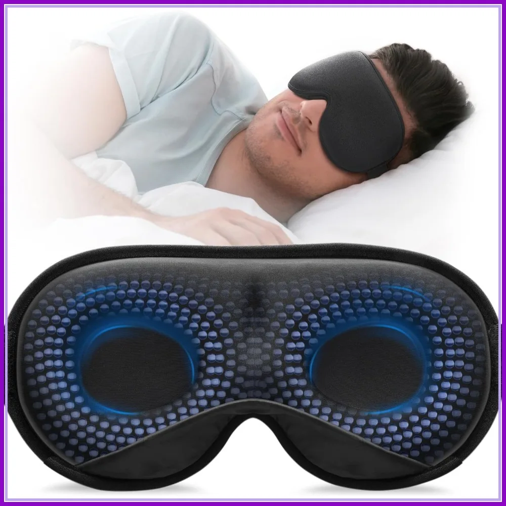 

Weighted Sleep Mask 4.2oz for Adults, 3D Contoured Eye Mask with Adjustable Strap, Blocking Light for Travel Nap Yoga