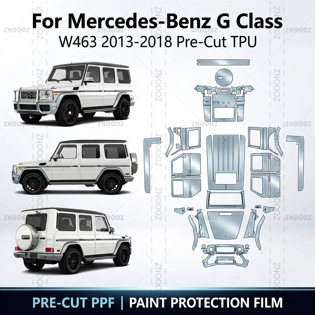 For Mercedes-Benz G Class W463 2013-2018 Pre-Cut TPU PPF Paint Protection Kit Self Full Vehicle Glossy Clear Matte Black