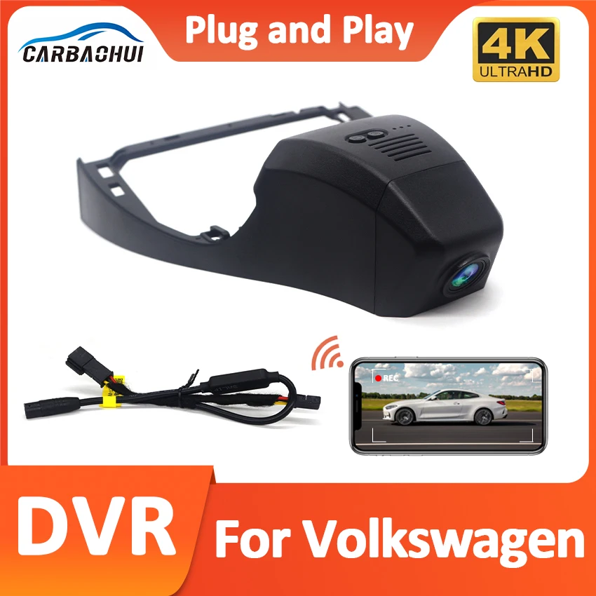 4K HD 2160P Plug and Play Installation Car DVR Video Recorder Wifi Dash Cam For Volkswagen VW ID4 id 4 2022 Control By Phone APP