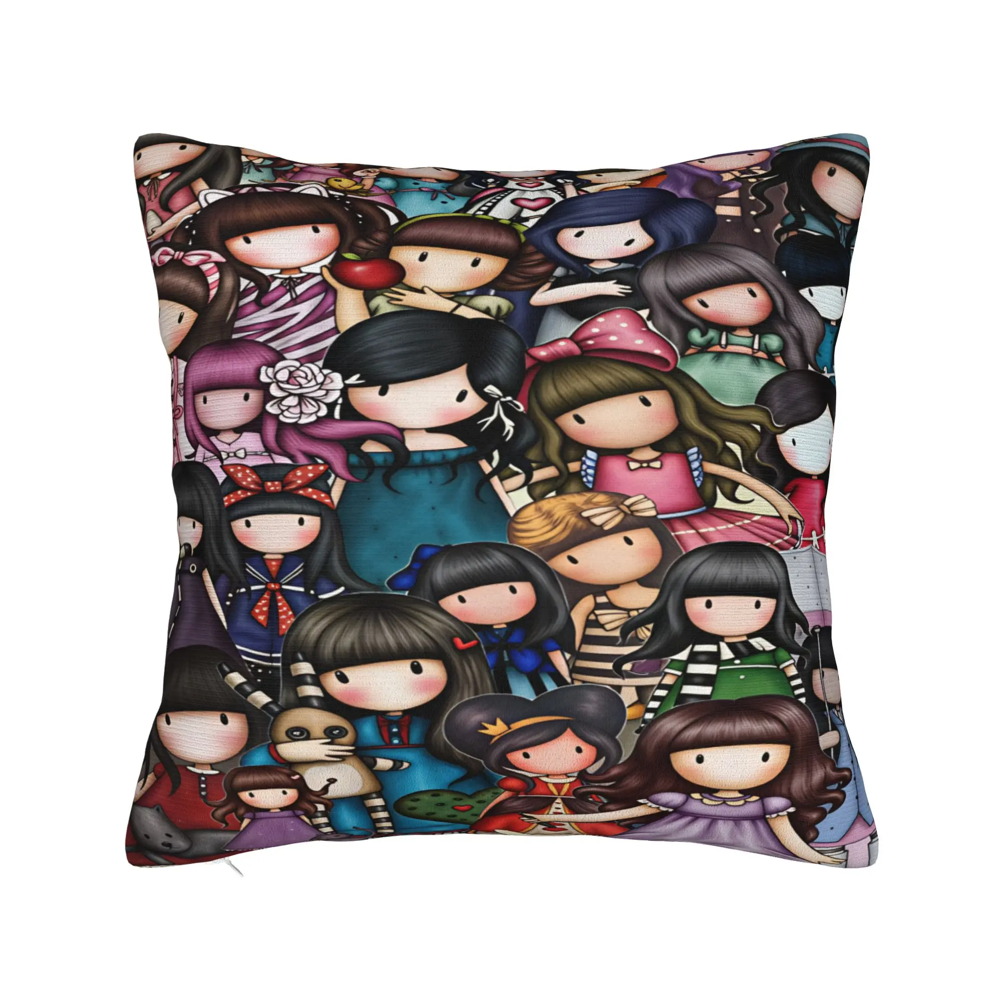 Cartoon Girl Santoro Gorjuss Pillowcases  Cute Funny Pillow Case For Sofa Home Decor Square Pillow Cover