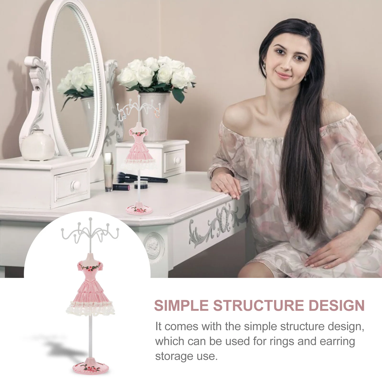 Jewelry Rack Creative Ring Storage Organizer Desktop Display Shelf For Earrings Necklaces Jewelry Storage Display Rack