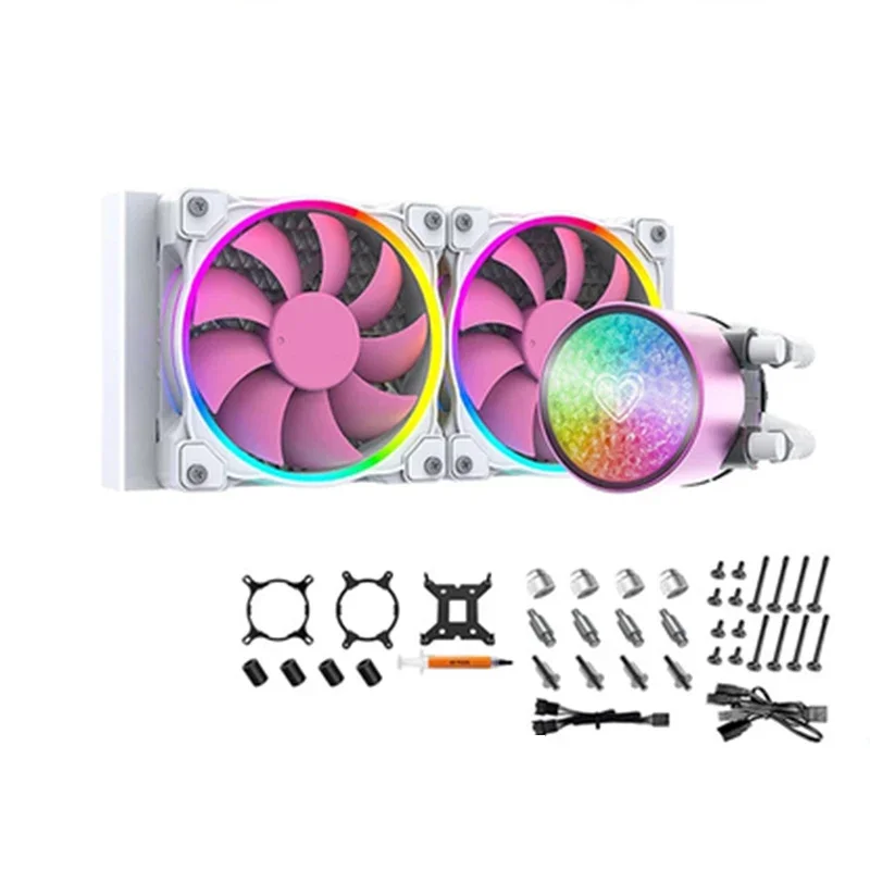 240 AIO CPU Watercooler Pink RGB For 1700 Intel LGA20XX 1200 115X  AMD AM4 AM5 240mm Radiator PC Cooling 5V ARGB AURA SYNC