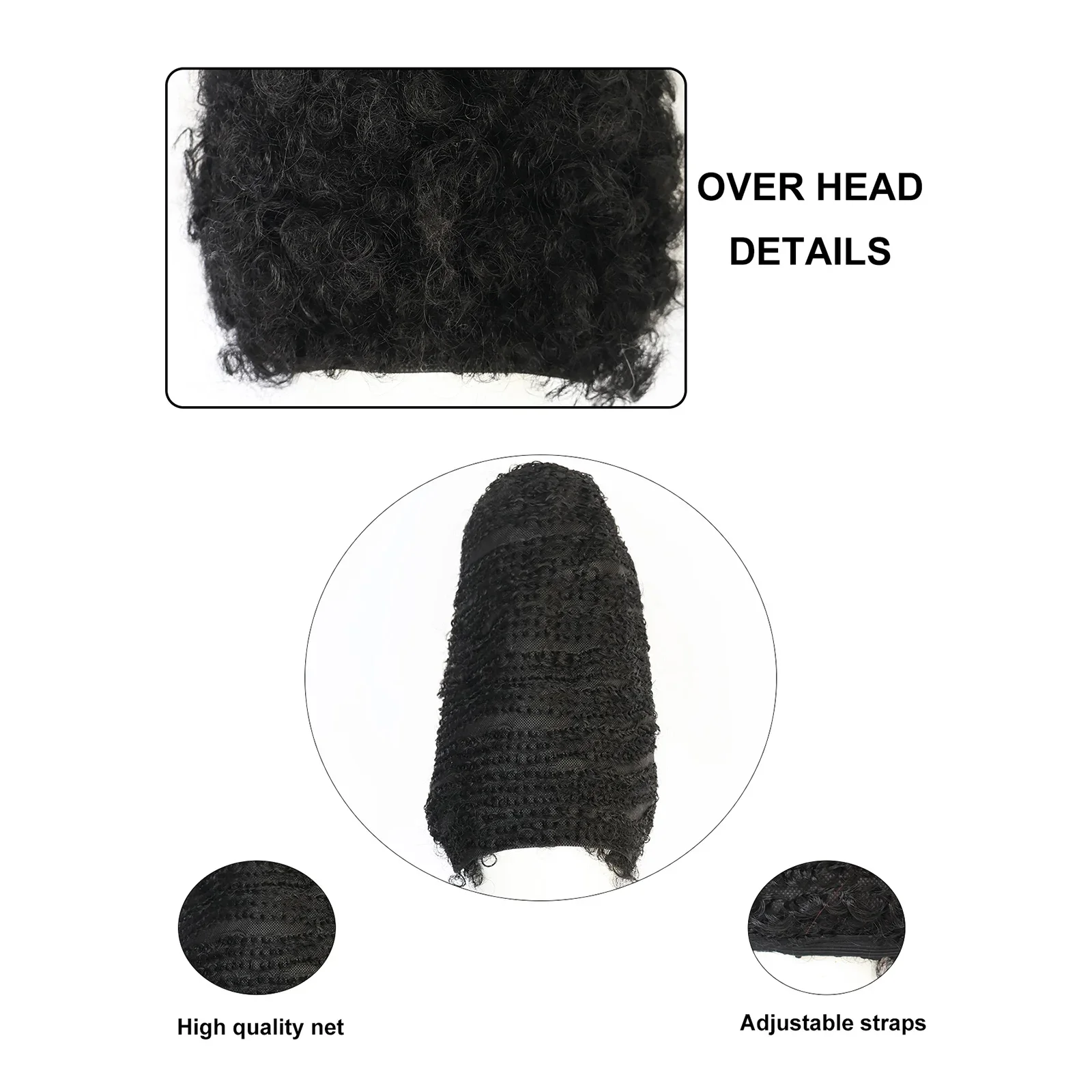 Synthetic Medium Length Black and White Coily Bride Of Frankenstein Cosplay Wig For Halloween Holiday Party Cosplay