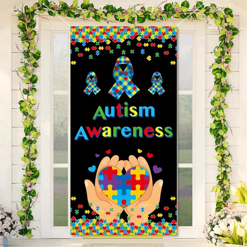 قماش خلفية للتصوير الفوتوغرافي ، لافتة يوم التوحد العالمي ، لغز الخلفية ، إعداد المشهد ، سهل الاستخدام ، 90 × 180 سم