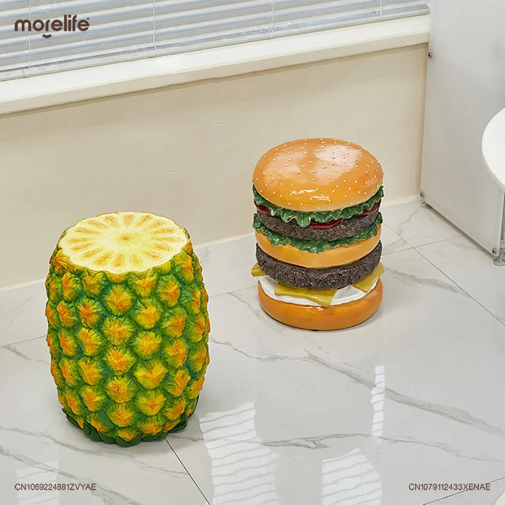 

Decorative Furniture Resin Pineapple Stools Chair Footstool Living Room Shoe Changing Stool Statues Fun Decorations Gift Ottoman