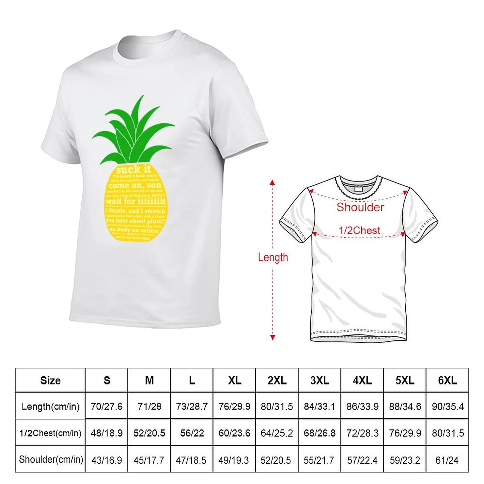 Psych Quotes Pineapple T-Shirt t shirt man casual t shirts designer t shirts for man slim fit T-shirt