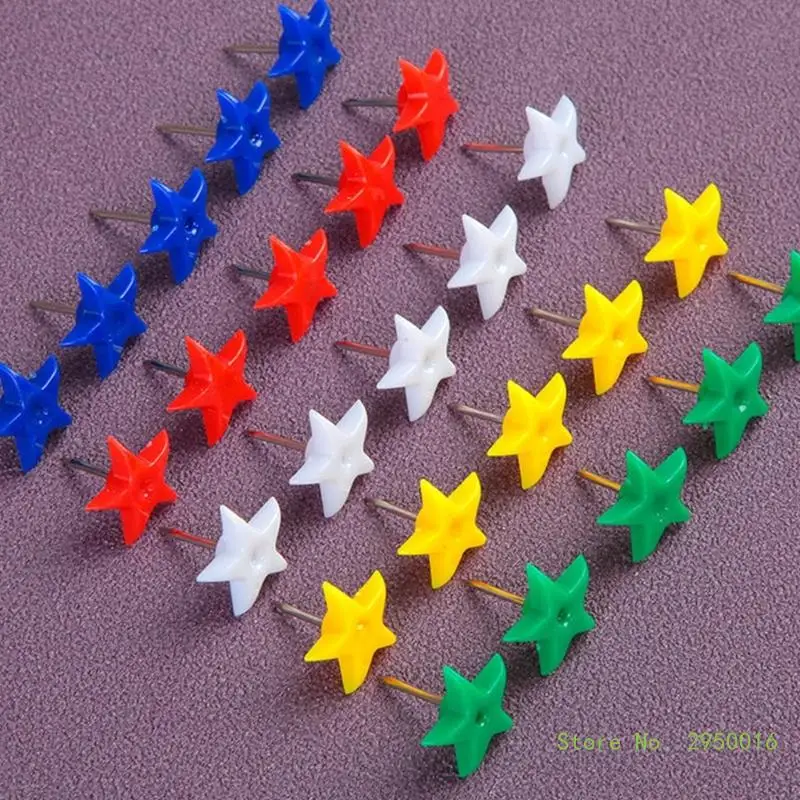 

50pcs/100pcs Map Push Pins Star Drawing Pins Map Pins Set for Pin Board Thumb Tacks with Plastic Heads and Steel Points