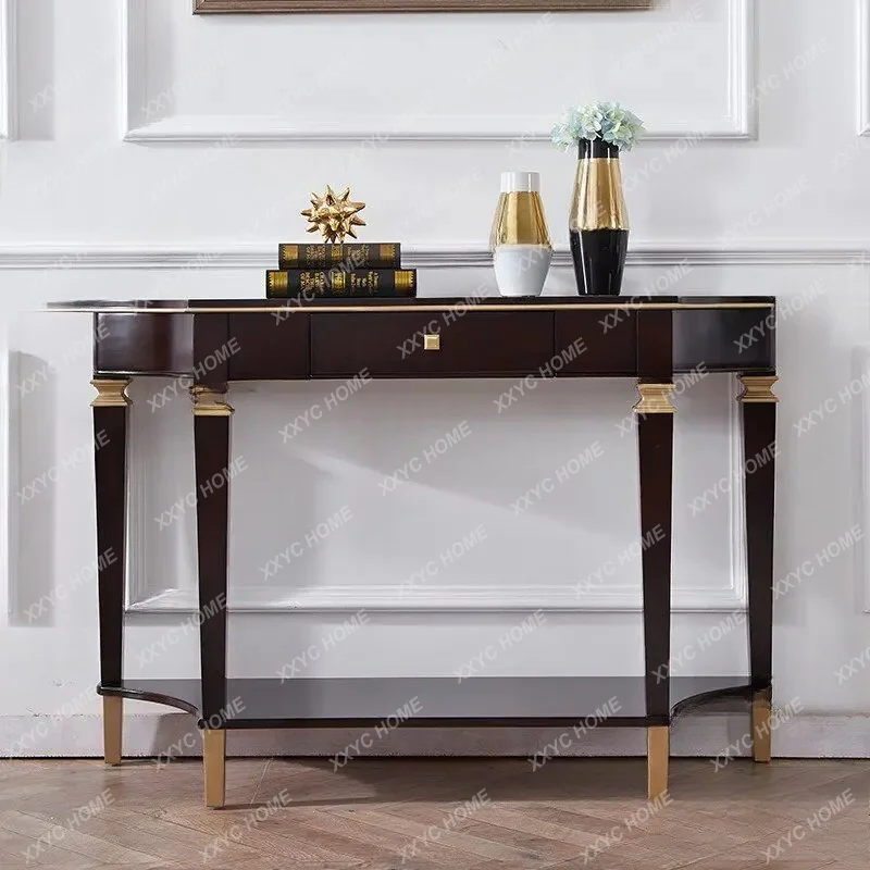 XXSolid wood entryway, fashionable and simple foyer, personality decoration cabinet, sofa background table