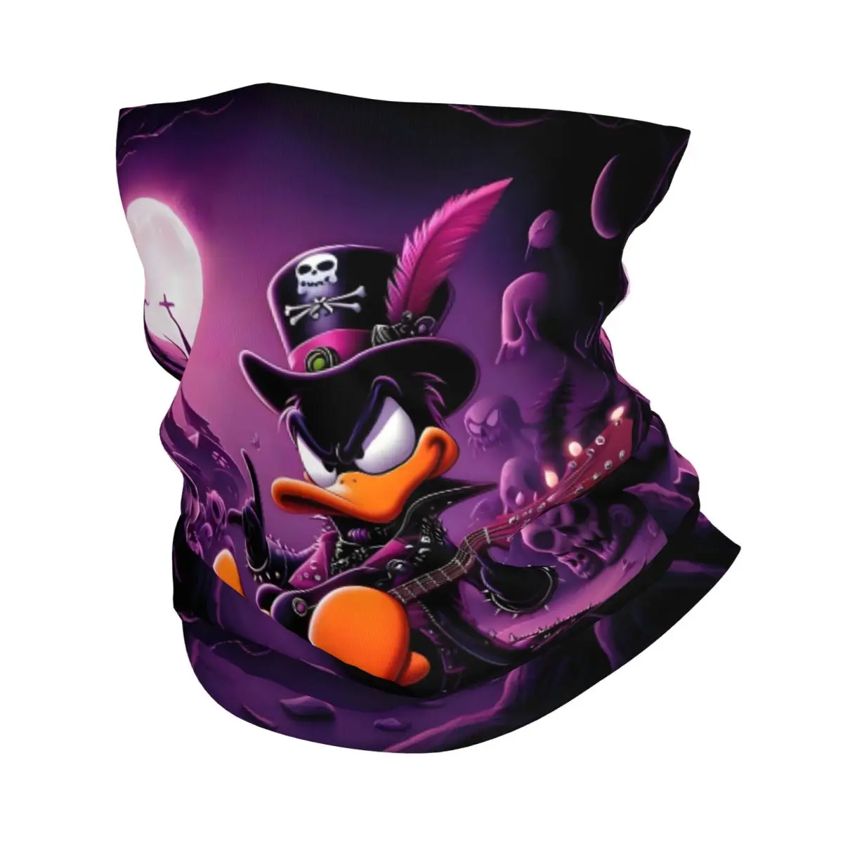 

Custom Gothic Duffy Duck Cartoon Neck Gaiter Men Women UV Face Shield Winter Funny Anime Kawaii Bandana Scarf for Ski