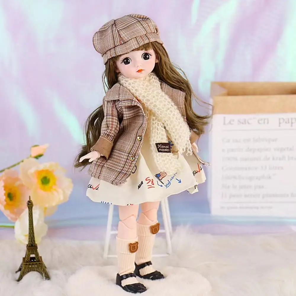 

Fairy Plastic 30CM Movable Joint Doll Safety 3D Makeup Doll Girl Dress Up Toys Baby Doll With Music Princess Toy Girl