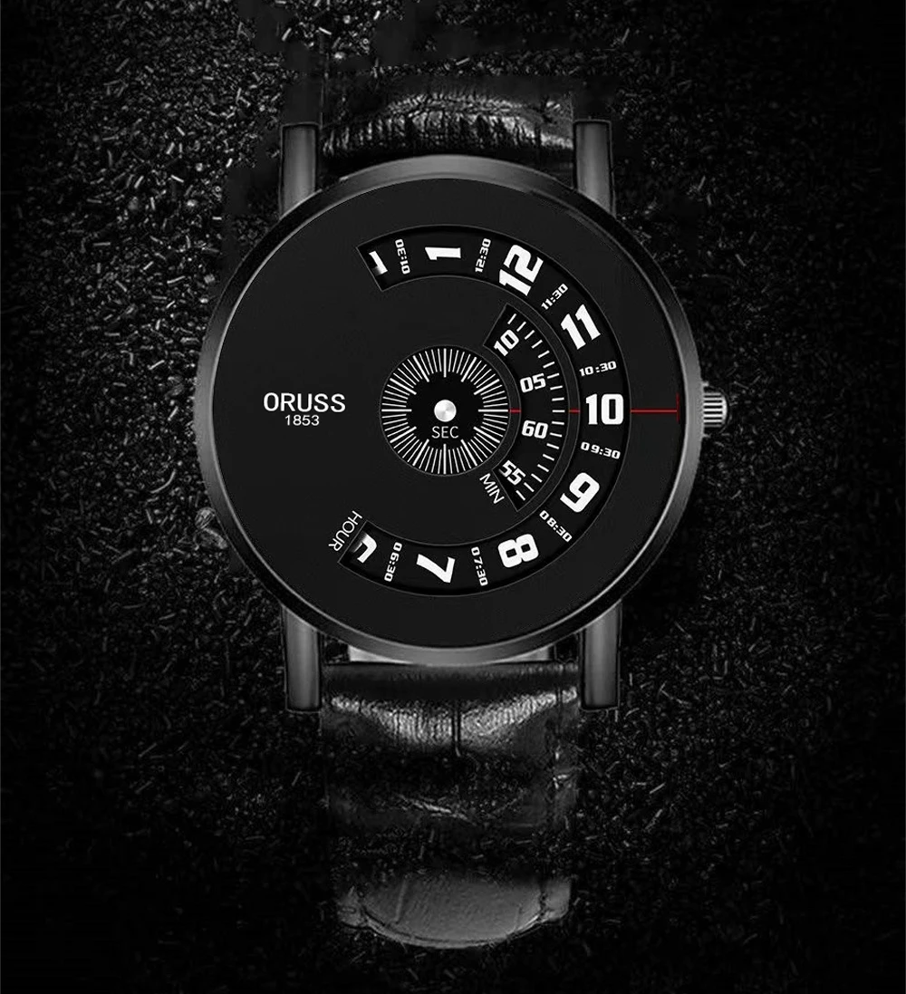 Мужские часы с кожаным ремнем, высококачественные, прочные, простые, модные, молодежные, новые технологические мужские часы