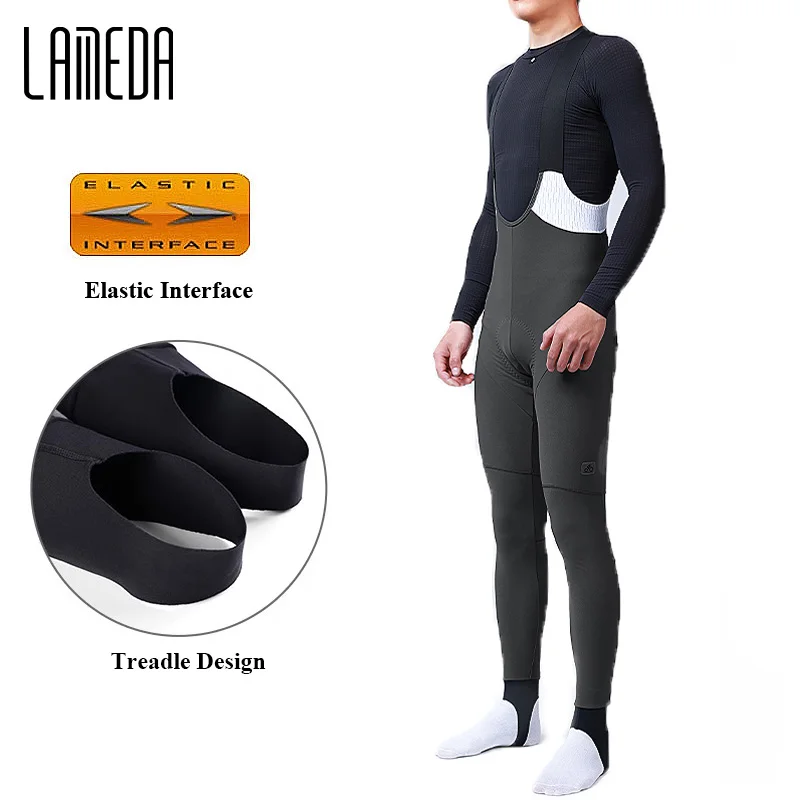 LAMEDA Men's Cycling Bibs Pants Elastic Interface Winter Bike Tights Leggings Bicycle Pants for Men Riding MTB Cycling Clothing