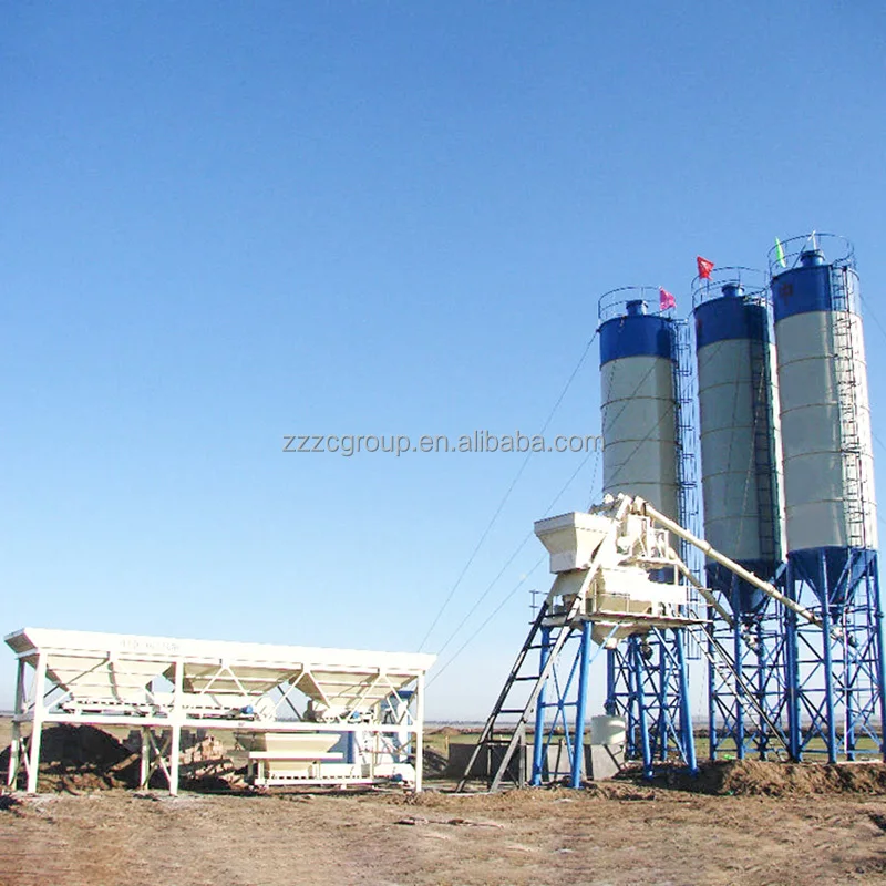 Stationary Concrete Mixing Plant Modular Design CE Certified Electric Production Line 50-240m/h Batching System Engine