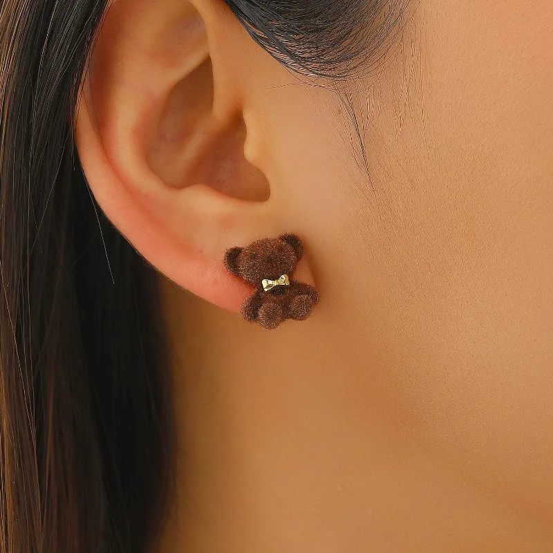 

Cute Plush Teddy Bear Pendant Necklace, Trendy Teddy Bear Earrings, Fashionable Women's Sweaters, Jewelry Accessories