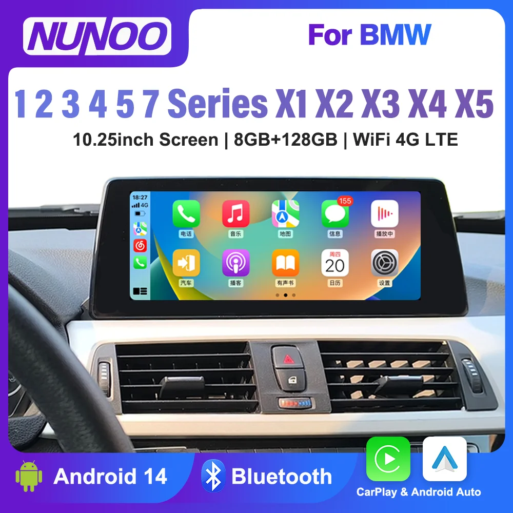 New Android 14 Car Radio For BMW 1 2 3 4 5 7 X1 X2 X3 X4 X5 E81 E60 E90 F20 F30 F10 E83 F25 E70 Auto Multimedia CarPlay Player