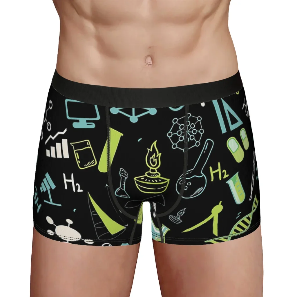 Chemist Heart Science Chemistry Pattern Underpants Breathbale Panties Men's Underwear Comfortable Shorts Boxer Briefs