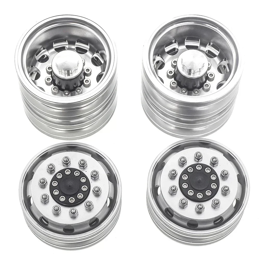 

2PCS Aluminum Alloy Front Wheel Hub for 1/14 Tamiya RC Tractor Trailer Cargo Truck Car Wheels Rims Upgrade Parts