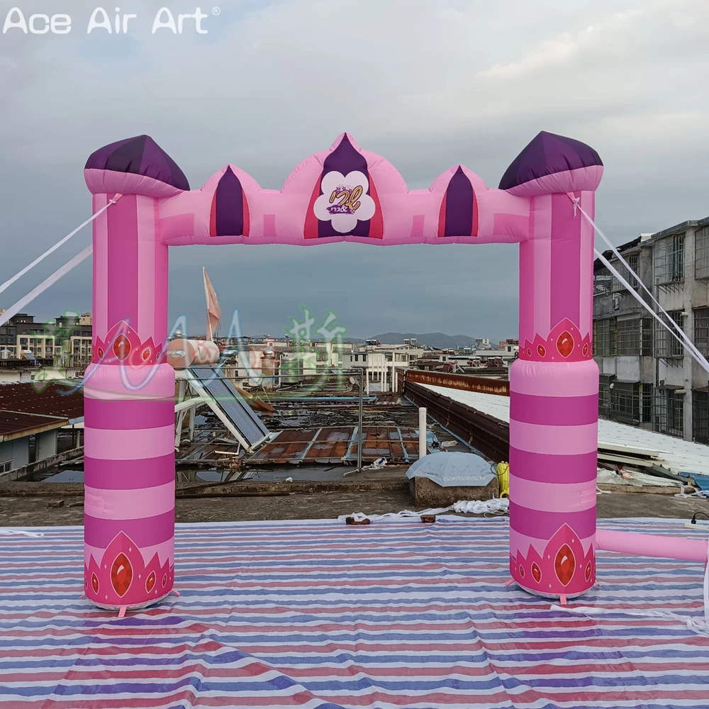 3x2.5mH Inflatable Pink Archway, Valentine's Day Special Inflatable Castle Arch for Valentine Party Decoration or Event