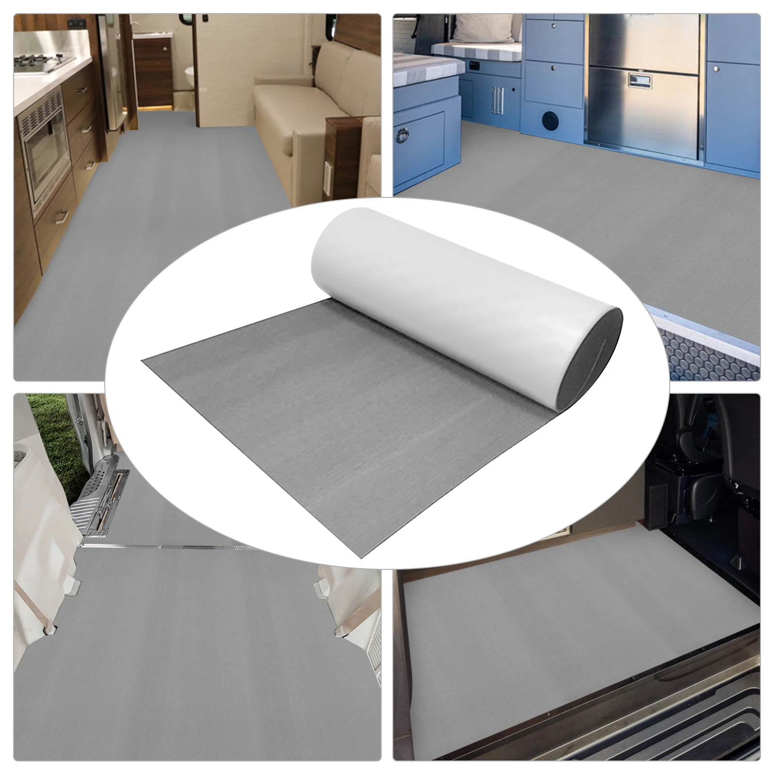 900x2400mm Gray Simple EVA Foam Faux Teak Boat Deck Mat Decking Sheet Yacht Flooring Anti Skid Mat Self Adhesive Vehicle Pad