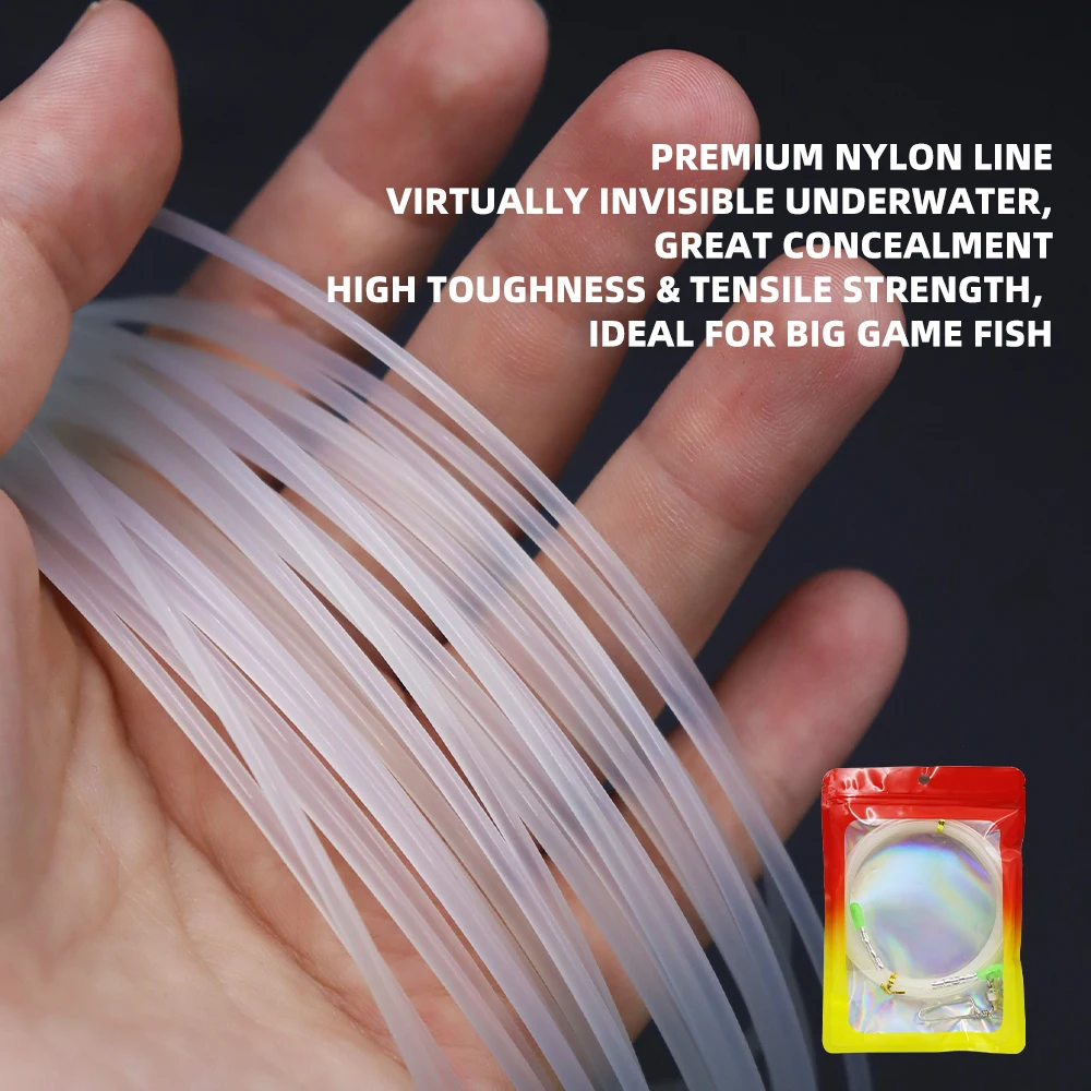 ZYZHE 1/3pcs Sea Fishing Leader 8m/26.25ft Length Force 250/300LB Boat Fishing Leader Line Trolling Fishing Rigs view 3