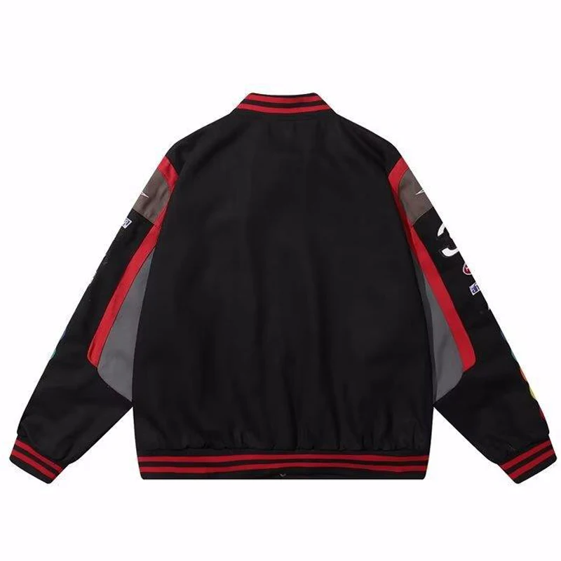 Stickerei m Brief Harajuku Baseball jacke Mäntel Männer Frauen Hip Hop bedruckte Paare Harajuku Patch Uni Y2k Bomber jacken