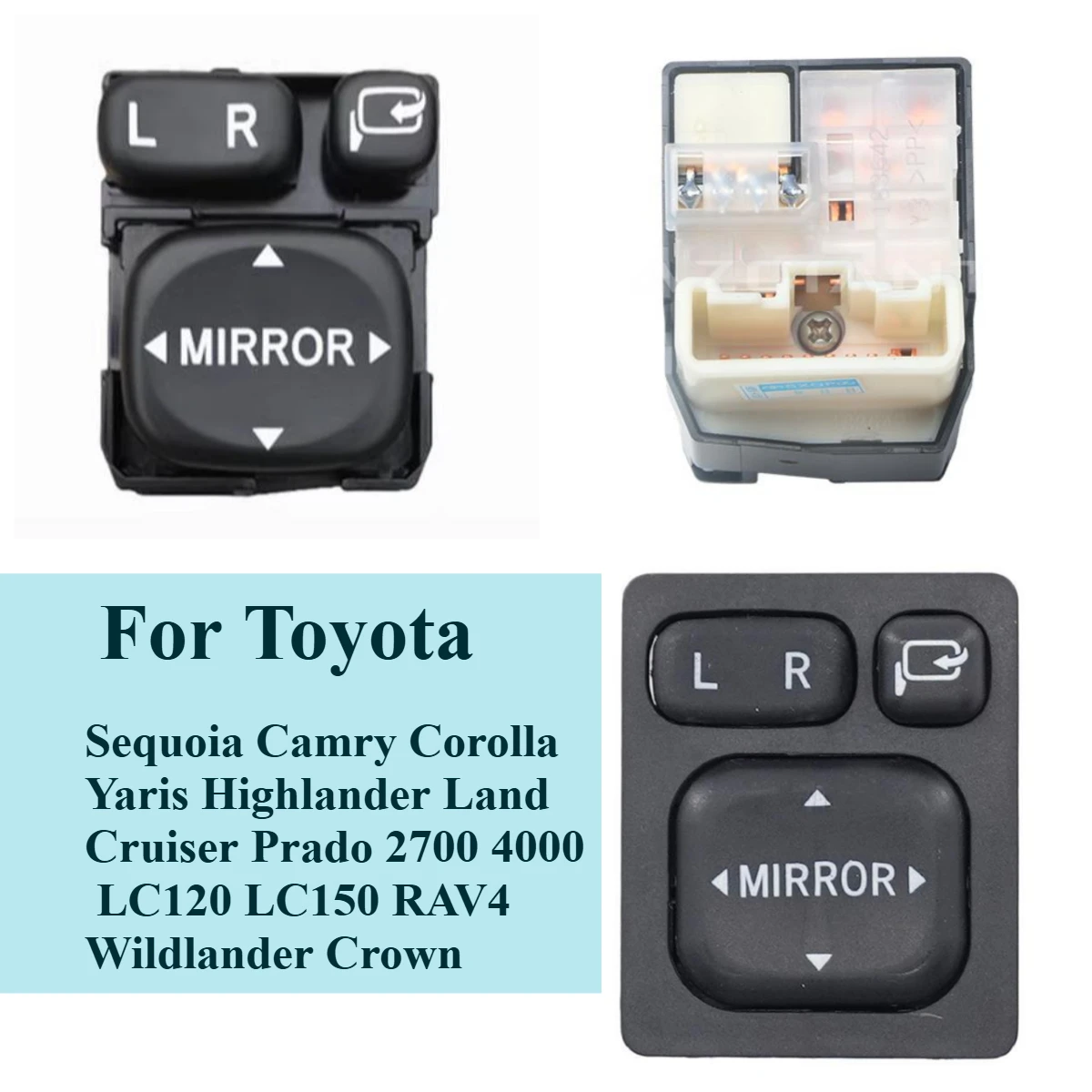 

For Toyota Sequoia Camry Corolla Yaris Highlander Land Cruiser Prado 2700 4000 LC120 LC150 RAV4 Wildlander Crown Mirror Switch