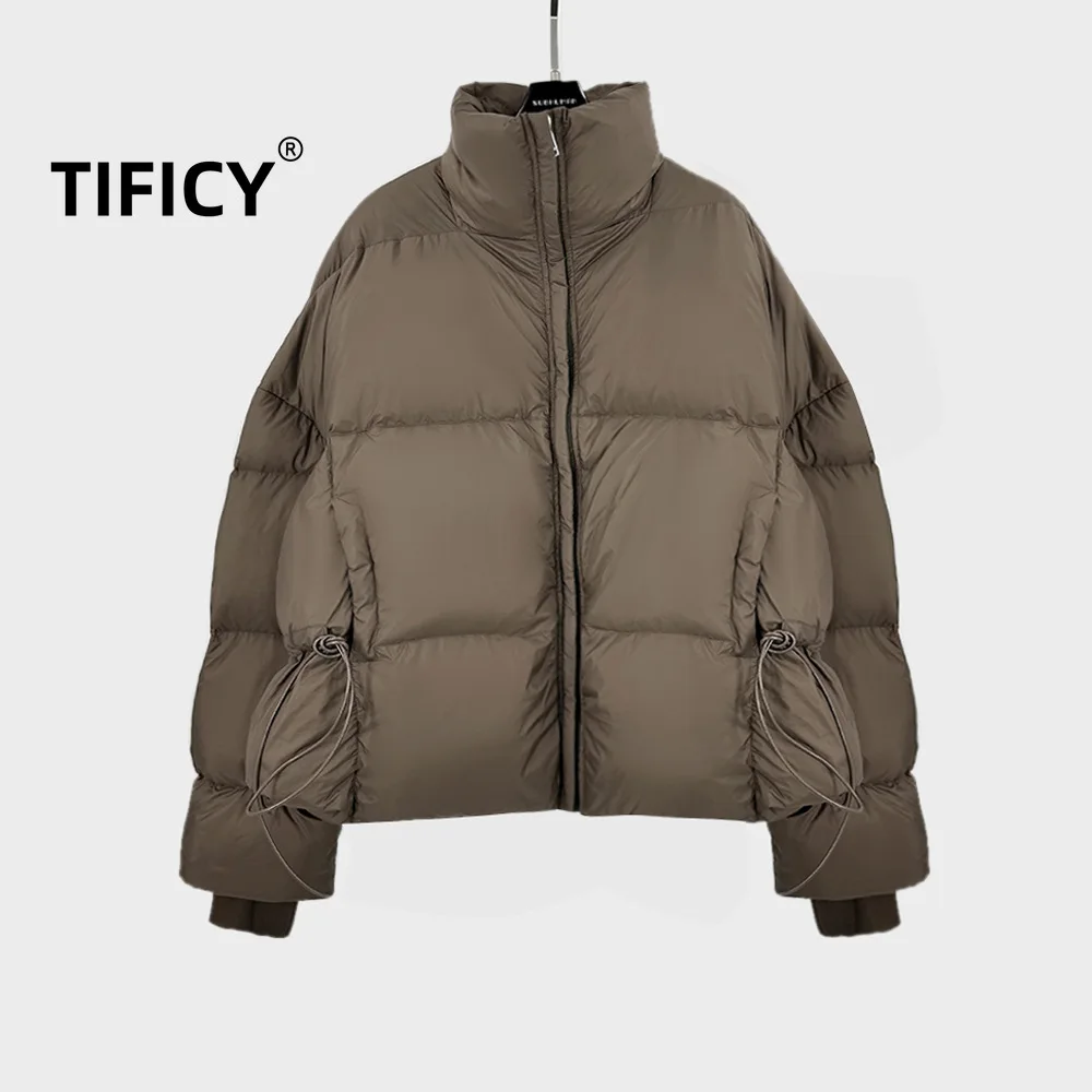 

High Street Dark Retro RO Стиль утиный пуховик женский зимний теплый толстый воротник-стойка на молнии новый модный пуховик