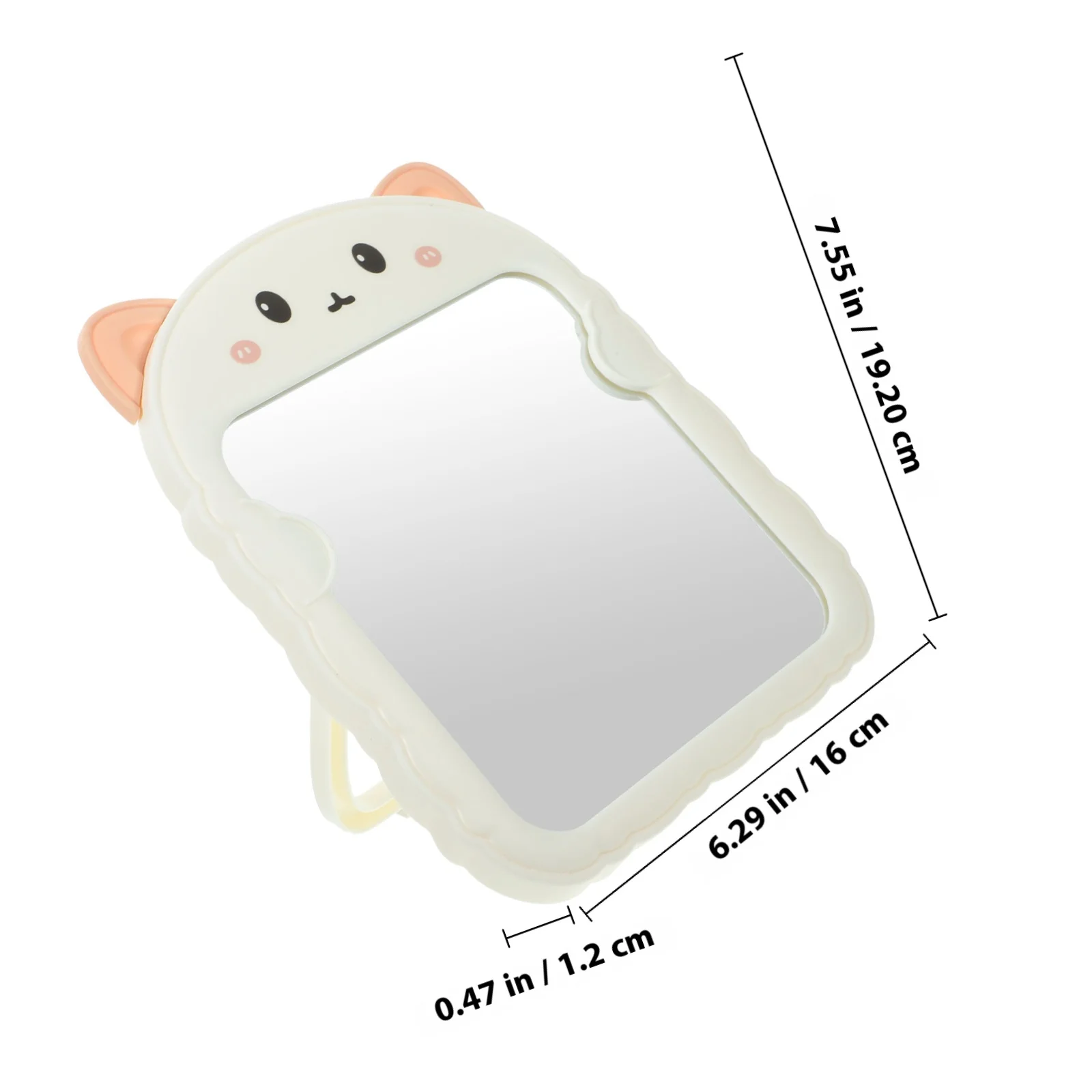고양이 귀 탁상용 화장 거울 접이식 데스크탑 화장 거울 메이크업 면도 스킨케어용 견고한 재사용 가능한 소재
