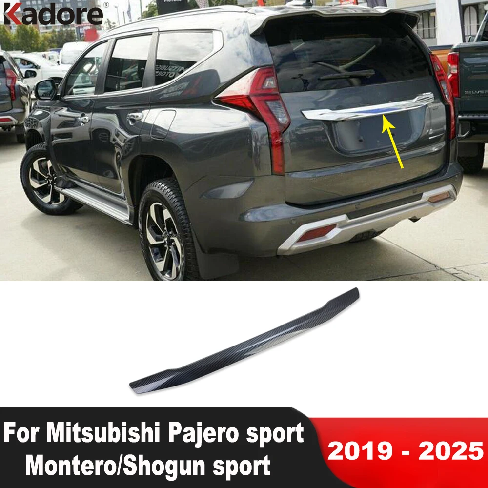 

For Mitsubishi Pajero/Montero/Shogun sport 2019-2024 2025 Carbon Fiber Car Rear Trunk Lid Cover Trim Tailgate Strip Accessories