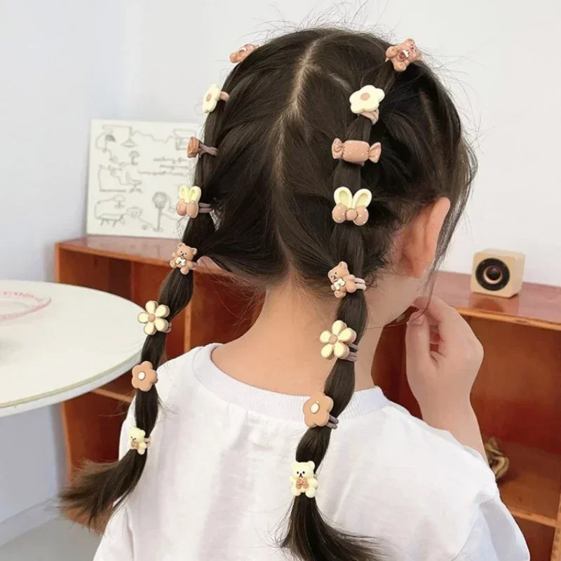 Hair Accessories Girls Bands Bandeau Cheveux Scrunchies Elastic Fille Korean Haarband Rubber Brown Children Gomas Gift Kids