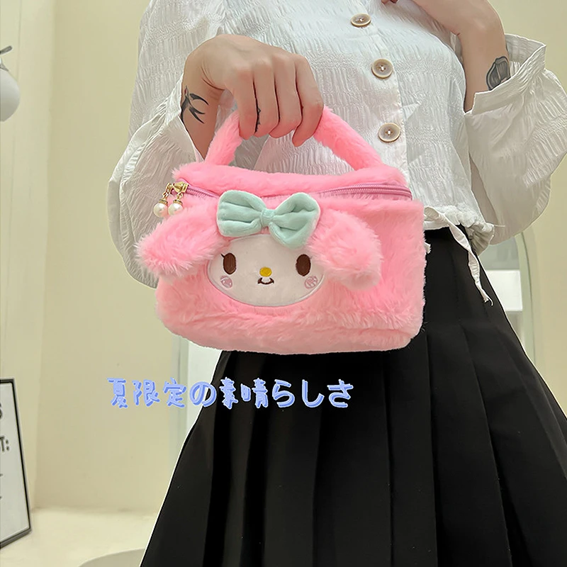 Sanrio peluche Bag Kawaii My Melody Cartoon Anime Cute Handbag Kuromi Tote Cosmetics Bags Kirby Sundries Storage Case Girl Gifts