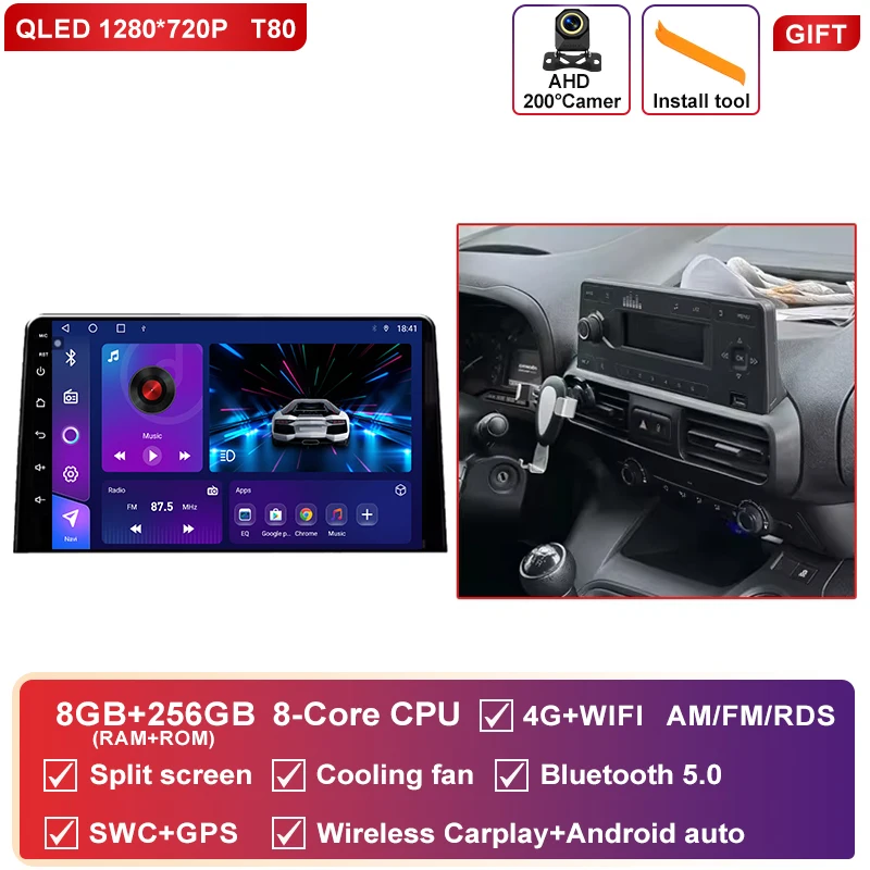 Android 16 Carplay Autoradio Stereo Multimedia Video Player Voor Citroen Berlingo 2019 Peugeot Partner Rifter 2020 Voor Opel Combo