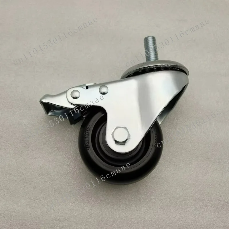 Medium Load Bearing 3 inch Black Nylon Iron Universal Wheel, Metal Brakes, Steel Ball Bearings, Galvanized 3 Year Warranty
