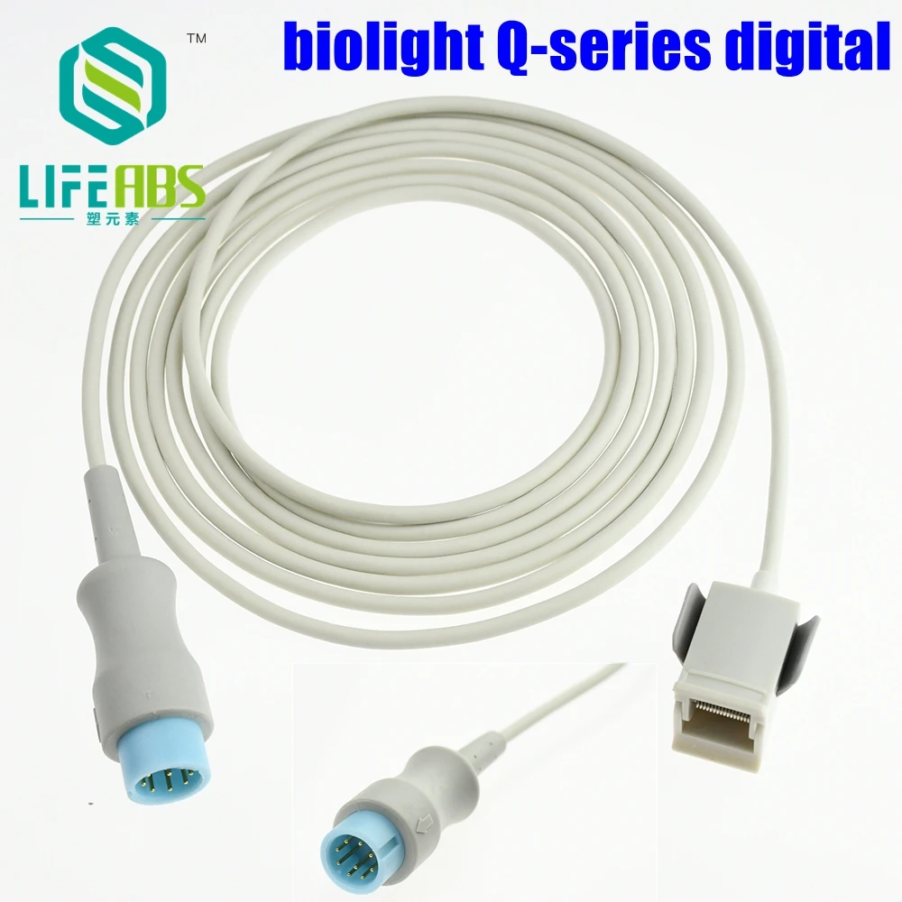 

Child Finger Clip Ear Clip Silicone Long Cable Reusable Spo2 Oxygen Sensor for Biolight Q-Series Digital Patient Monitor