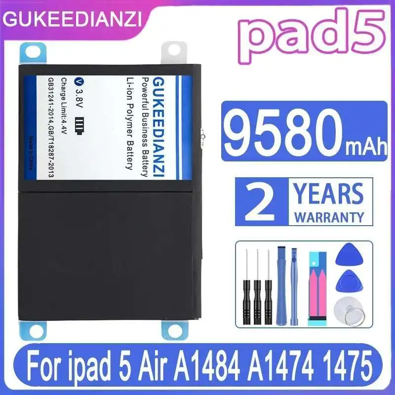 

Tablet Battery Good Low-Temperature Performance For Apple Ipad 5 Air 1 A1484 A1474 1475 9580Mah Pad5