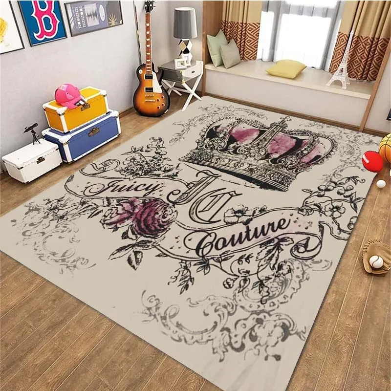 Juicy Couture Dress Fashion Brand Logo Area tappeti per soggiorno camera da letto decorazione tappeto bambini Play Room Mat tappeti antiscivolo