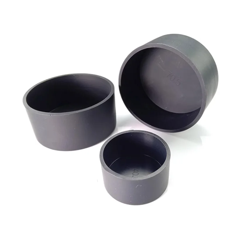 Manchon de protection en silicone noir, tuyau rond en acier, caoutchouc résistant aux hautes températures, capuchon anti-collision et Anti-poussière