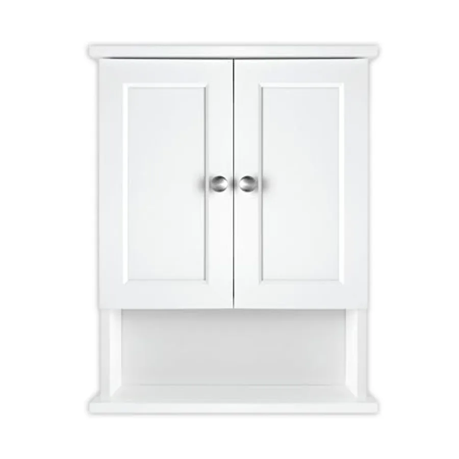

23x18 White Wall Mounted 2-Door Medicine Cabinet Organizer for Over-The-Toilet Storage Bathroom Furniture Restroom Organizer