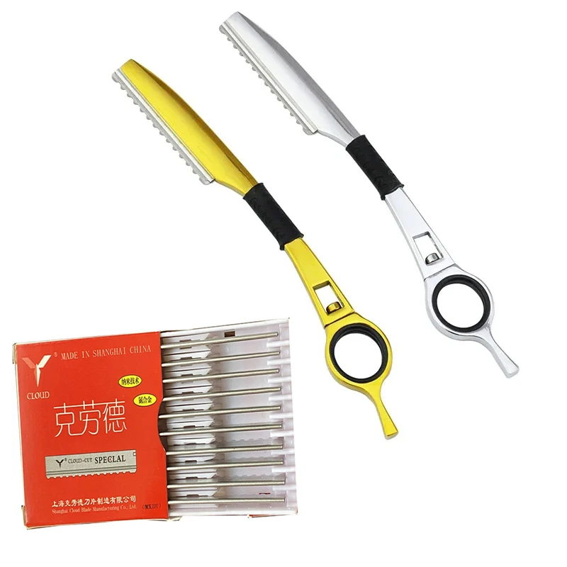 thinning razor blade straight salon hairdressing razor stick hair cutter rotary barber hair cutting knife thinner