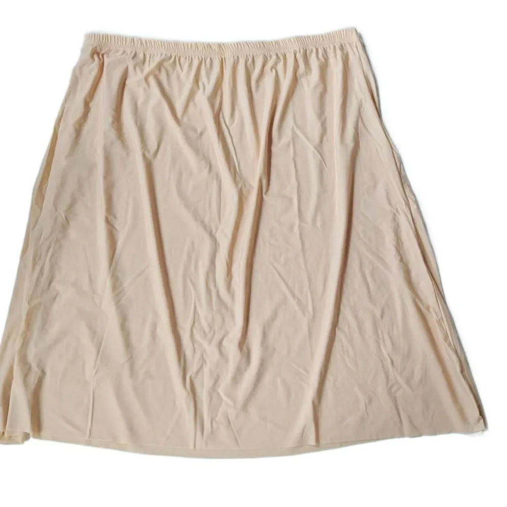 

Cotton Solid Color For Girl High Waist Ice Silk Underskirt Women Long Petticoat Underskirt Half Slips Safety Underskirt Slips