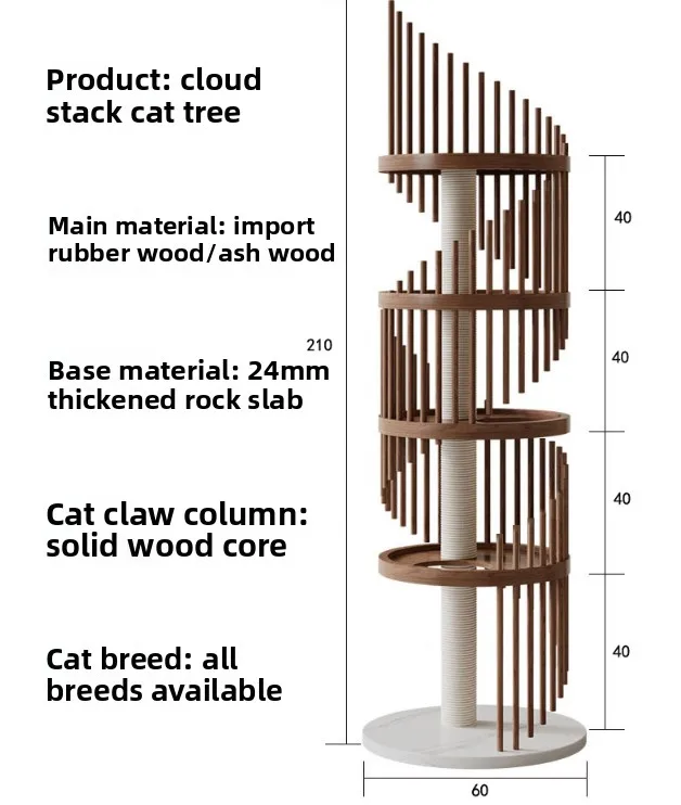 Luxury Multi-Level Cat Condo Cat Tree Scratching Tower House With Sisal Climbing Posts For Multiple Cats Christmas Gifts