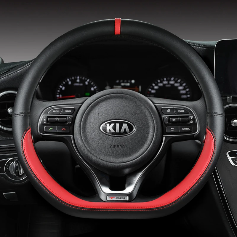 D Shape Car Steering Wheel Cover For Kia K5 Ceed GT Stonic Proceed Sportage 2021 2020 2019 Auto Accessories 2018 2017 GT Sport